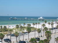 Looking at the pier from out Hotel room balcony