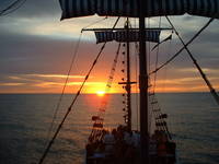 Sunset on Pirate Ship
