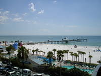 Photo taken from the balcony of our hotel of the beach and pier 60.